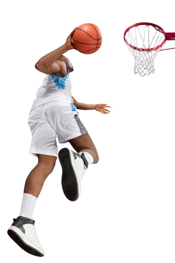 Basket Ball Player on White - Slam Dunk