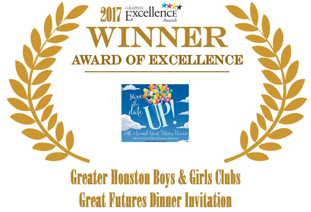 2017-04 GEA AWARD OF EXCELLENCE Greater Houston Boys and Girls Clubs Great Futures Dinner Invitation
